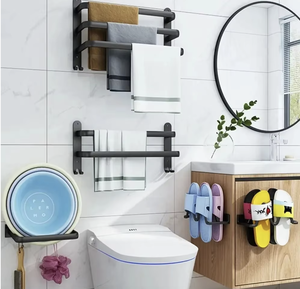 Toallero de Baño de Aluminio Multicapa OEM/ODM de Vietnam, Estante Organizador de Pared Engrosado - Product Image 3