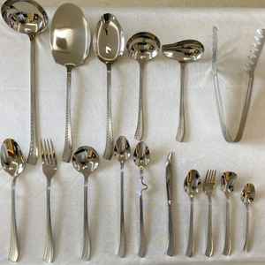 Ensemble de couverts de luxe en acier inoxydable avec manche doré, cuillère, fourchette, couteau, cuillère de service, vaisselle, ustensiles de cuisine - Product Image 3