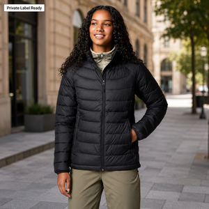 Veste matelassée légère en duvet pour femme, doudoune isolante d'hiver, fabrication OEM ODM, marque privée, vente en gros - Product Image 1