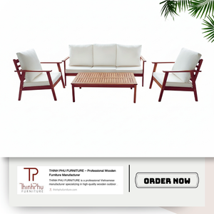 Monaco Sofa 3 seater <b>bench</b> Eco-friendly Outdoor Furniture Garden Acacia Wood Sofa <b>Set</b> Cushions Foldable for Hotels Villas - Product Image 6