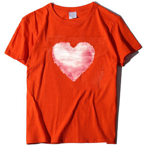 Camiseta Rosa de Poliéster Sólido con Logotipo de Encaje, Cuello Redondo, Manga Corta, para Mujer, Talla Grande, Ropa para Parejas - Product Image 2