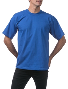 เสื้อยืดแขนสั้นผู้ชายสีน้ำเงินรอยัล ผ้าฝ้าย ทรงปกติ คอกลม สไตล์ลำลอง สีพื้น ระบายอากาศได้ดี ผ้าเจอร์ซีย์ถัก ลายพิมพ์ด้านหน้า - Product Image 3