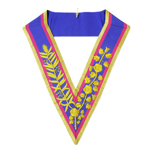 Conjunto de Regalia Masónica Mark Grand Full Dress: Mandil y Collar con Bordado a Mano de Hilo Dorado, Paquete de Regalia Ceremonial - Product Image 3