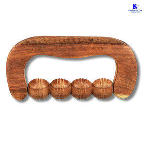 Rodillo de masaje de acupresión K-Star Handy Roller Wooden D-Roll 4 Ball para alivio del dolor de tejidos profundos y masajeador de circulación. - Product Image 1
