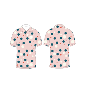 Camisa Polo Rosa con Puntos para Hombre, Casual, Manga Corta, Estampada, Cuello con Botones, Camisa de Golf a la Moda para Verano - Product Image 3