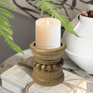 Portavelas de Madera Hecho a Mano de Primera Calidad para Decoración de Mesa en Bodas y Navidad a Precios de Mayoreo desde India - Product Image 2