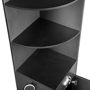 Mobiletto Angolare a 3 Ripiani in Truciolato E0 da 15mm Nero Opaco, 190,5 cm (H), Durevole, con 1 Anta e 1 Cassetto, Multiuso per Salone - Product Image 5