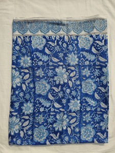 Indian Block Print <b>Sarong</b> <b>Sarong</b> Beach Wrap Cotton <b>Sarong</b> Pareo Block Print Scarf Summer Beach Pareo Blue Floral Hand Block Prin - Product Image 1