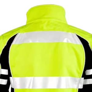 High Visibility Reflective Safety Jacket Fluorescent Work Vest Durable Polyester Unisex Workwear <b>for</b> <b>Construction</b> Traffic - Product Image 3