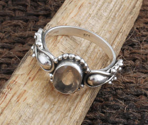 Bagues en argent sterling classiques avec pierres précieuses de préhnite naturelle ronde taille brillant pour femmes, bijoux fins, cadeau idéal pour mariage et fête, vente en gros - Product Image 4