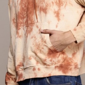 Sweat-shirt à capuche tie-dye pour homme, coupe oversize, décontracté, tricoté, avec poche avant et logo, style printemps, épais - Product Image 3