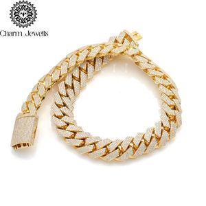 สร้อยคอผู้ชาย Charm_Jewells ประดับโมอิสซาไนต์ ชุบทอง 14K โซ่เงินแบบเชื่อมต่อ สไตล์ฮิปฮอป ฝังเพชรเม็ดเล็กทรงเหลี่ยมเจียระไน ได้รับการรับรองจาก IGI - Product Image 5