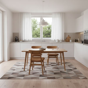 Chaise de salle à manger pliable tendance scandinave minimaliste haut de gamme en teck naturel avec siège rembourré, écologique, pour appartement et villa - Product Image 5