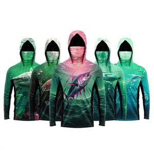 Chemises de pêche pour hommes grande taille, 100% polyester, imprimé animal, anti-bactériennes, coupe-vent, séchage rapide, UPF 50, vente en gros sur mesure - Product Image 2