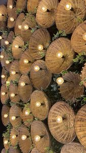 Aesthetic Elegant <b>Rattan</b> Decorative <b>Lantern</b> Wedding Centerpiece Wicker Basket Wall Light Dome Shade For Luxury Event Celebration - Product Image 3
