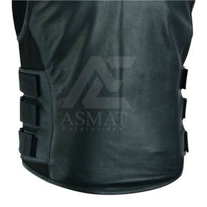 Gilet de moto robuste pour homme – Tendance et décontracté – Gilet en cuir sans manches pour motard - Product Image 4