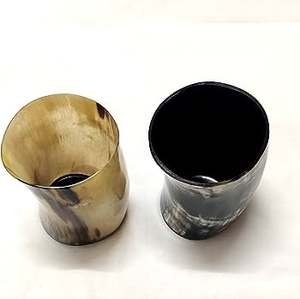 แก้วลายหมีแบบวินเทจทำมือรูปเขาสัตว์แกะสลักแบบสั้นทำด้วยมือทำจากธรรมชาติสไตล์สัตว์โบราณออกแบบได้ตามที่ต้องการ - Product Image 2