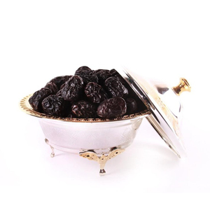 Modern Silver Plated Date Bowl With Crescent Moon Lid Handmade Arabic Khajoor Serving Dish For Ramadan Kareem & <b>Eid</b> Table Decor - Product Image 6