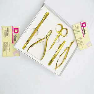 Kit d'outils de manucure et pédicure, emballage personnalisé en boîte, pousse-cuticules en acier inoxydable, coupe-cuticules, pince à sourcils et ciseaux à ongles - Product Image 2