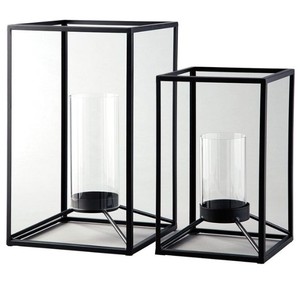 Bulk Wholesale Factory Selling Metal & Glass <b>Lantern</b> With Matt <b>Black</b> Finish Candle <b>Lantern</b> for Outdoor Home Decor Customized - Product Image 1