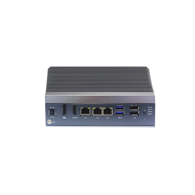 Fanless Mini PC Industrial Embedded Computer Intel Atom 8GB-64GB 128GB-2TB Windows 10/11 3LAN in Stock