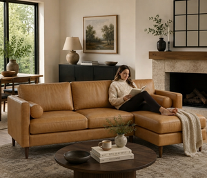 Sofá de Cuero Moderno en Forma de L, Muebles Minimalistas para Sala de Estar, Sofá Tapizado Cómodo con Chaise Longue para el Hogar - Product Image 5