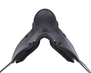 Silla de Montar Inglesa Negra Premium de Cuero Genuino con Estampado, Correas de Estribo Ajustables, Silla de Montar Profesional para Equitación Rápida - Product Image 3