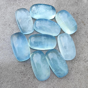 Natural Aqua Milky Cabochon Big <b>Cushion</b> Shape Calibrated, Flat Back Loose Gemstone All Wholesale Third - Product Image 6