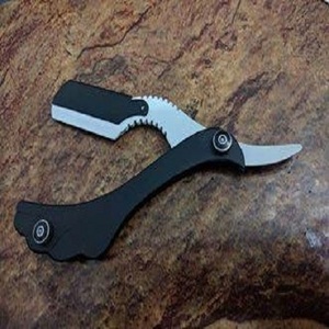 Rasoir droit professionnel de barbier en acier inoxydable avec manche en acier - Product Image 2