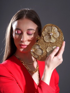 Haute qualité abordable nacre luxe en laiton pochette Simple travail pour les femmes fête porter soirée pochette marbre Look - Product Image 4