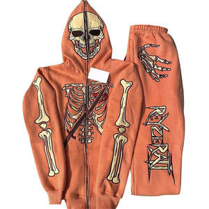 Unisex Acid Wash Oversized Tracksuit Customized DTG New Jogging Sweat Suits for Men Plus Size Winter - Product Image 3