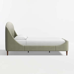 Wholesale Luxury Curved Upholstered <b>Bed</b> | Velvet Shelter <b>Platform</b> <b>Bed</b> <b>Frame</b> - Product Image 5