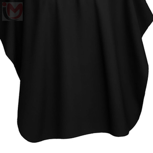 Cape de coiffure noire en textile imperméable et anti-adhérente pour salon de coiffure et barbier - Product Image 4