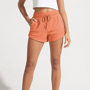 Shorts et collants de course pour femmes avec cordon de serrage, taille mi-haute, 100 % coton molletonné, séchage rapide, respirant, pour la gym, le yoga, le sport et le streetwear - Product Image 4