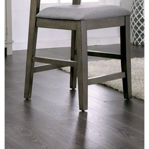 Set Contemporaneo di 2 Sedie Alte da Sala da Pranzo in Grigio con Cuscini Imbottiti in Tessuto - Product Image 6
