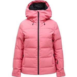 Chaqueta de Esquí Rosa para Mujer, con Capucha, Impermeable, Cortavientos, Acolchada, para Nieve, Corte Recto, Larga - Product Image 1