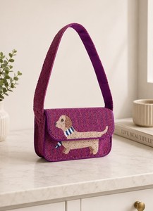 Embroidered Beach Scene Shoulder <b>Bag</b> With Single Handle Bohemian Style <b>Summer</b> Canvas Design For Daily Use - Product Image 5