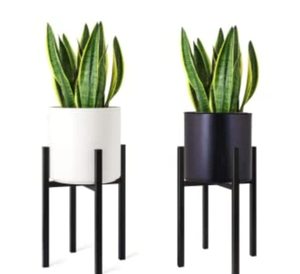 Metal Iron <b>Plant</b> <b>Stand</b> with Pot Tall White Indoor Outdoor Flower Planter Rack for Home Bedroom Office Garden Decor - Product Image 3