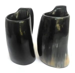 Jarra de Cerveza de Lujo de Cuerno de Búfalo con Acabado Pulido Suave, Artículo de Regalo Único, Vaso de Bar, Jarra para Beber, Capacidad de 400ml-600ml - Product Image 1