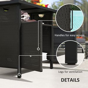 Armadietto Organizzatore per Piscina Esterna con Porta Asciugamani e Ripiano in PE Resistente alle Intemperie per Servizio Valet - Product Image 6
