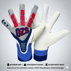 OZS Leather Football Goalkeeper Gloves Waterproof Lightweight Non-Slip Secure Wrist-Wrap Maximum Grip Unisex Sports Gear - Product Image 2