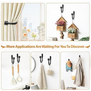 Small Classic Cap Finials Black Wall-Mounted Curtain Holdbacks Home Decor <b>Tiebacks</b> <b>Hooks</b> for Curtain Poles Tracks Accessories - Product Image 4