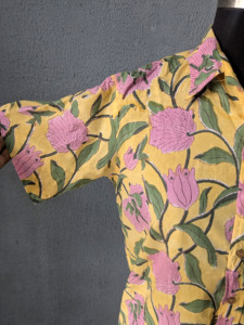 Floral Flock Print Eco-Friendly Knitted Poplin Men's Casual Summer <b>Shirt</b> <b>Short</b> <b>Sleeve</b> Turn-down Collar 100% Cotton - Product Image 6