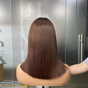 Precio de fábrica 100% Raw Virgin Vietnamita Humano Encaje Peluca Trama Hueso Recto Color Chocolate Super Doble Extensiones de cabello - Product Image 1
