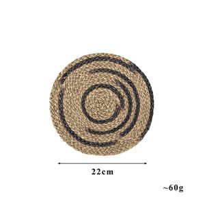 Napperons de maïs en jonc de mer en bambou rond classique fait à la main napperons et sous-verres isolés antidérapants cuisine salle à manger décor à la maison - Product Image 3