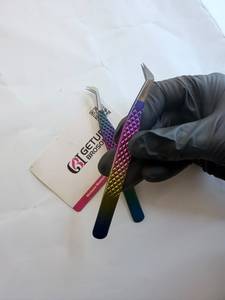 Pinzas para Pestañas Rainbow de 90 Unidades, Acero Inoxidable, Puntas de Fibra Suave de Precisión, 10 mm, Juego en Caja - Product Image 5