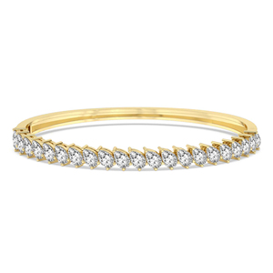 Elegant Design 14k Gold Openable <b>Bangle</b> <b>Bracelet</b> (1 Ct. Tw.) Studded With Pear Cut Cascade Lab Grown Diamond Women Jewelry - Product Image 5