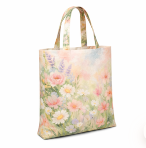 Floral Printed Canvas Tote <b>Bag</b> Medium Size Hand Length Handle Shopping <b>Bag</b> Daily Use Eco friendly Reusable canvas <b>bag</b> printed - Product Image 2