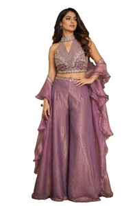 RN <b>Wedding</b> Embroidered Polyester Lehenga Palazzo Choli Set Floor-Length Traditional Bead Work Fancy Blouse Embroidered <b>Top</b> Quick - Product Image 3