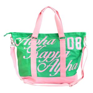 Green Pink <b>Canvas</b> Tote <b>Bag</b> Women <b>Large</b> Shoulder Handbag Fashion Casual Carry <b>Bag</b> Embroidered Design Shopping Travel Daily Use - Product Image 3